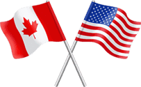 USA & Canada Flags